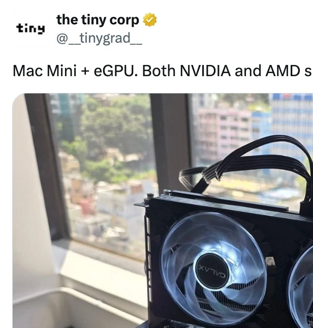 TinyCorp Develops eGPU Board Linking RTX 5060 to Apple Silicon Macs